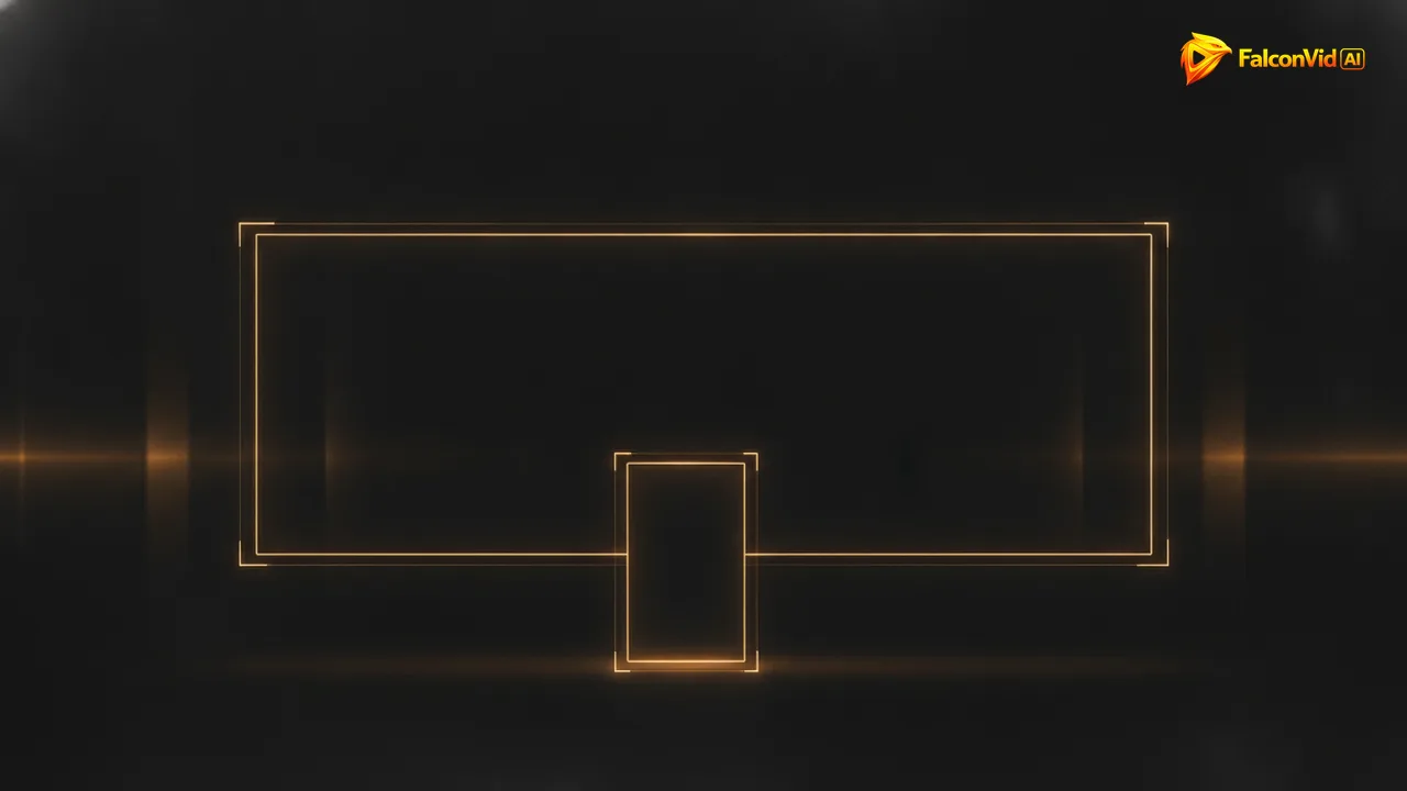 A small vertical golden rectangle in front of a much larger horizontal one, connected by faint measurement lines.