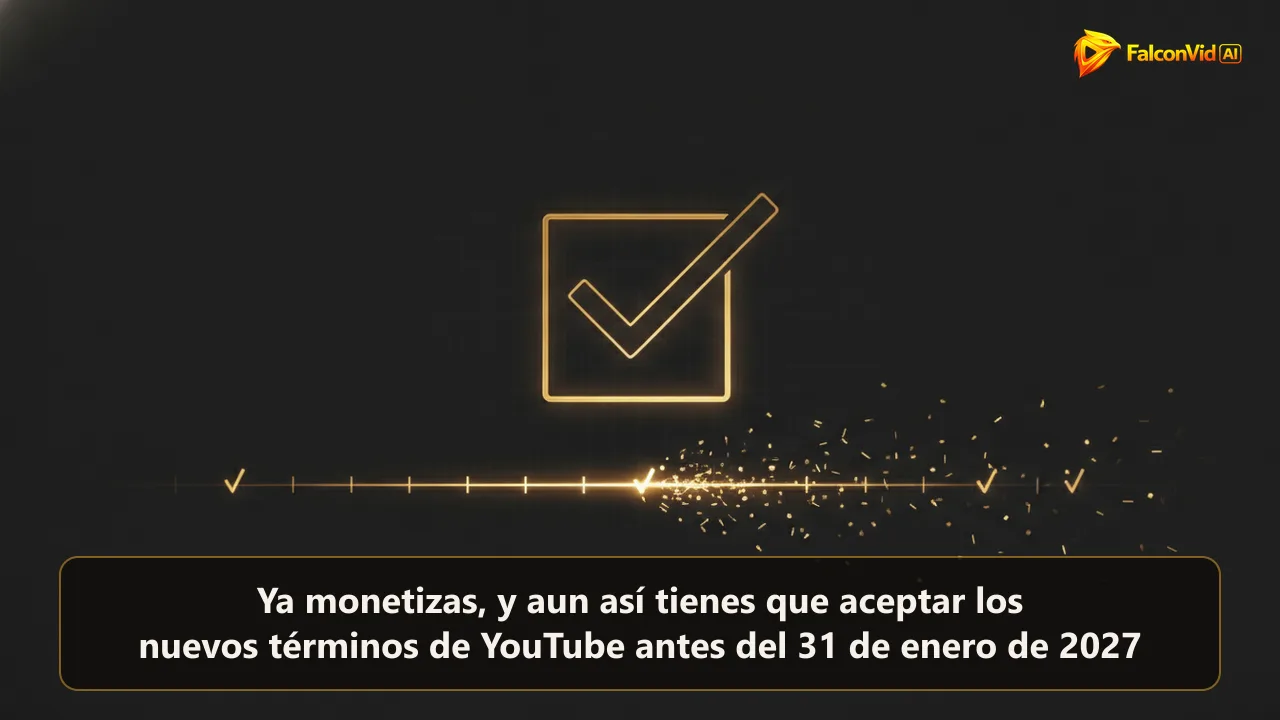 Una casilla de verificación dorada grande y vacía brillando sobre una línea de tiempo oscura que se rompe justo después de ella.