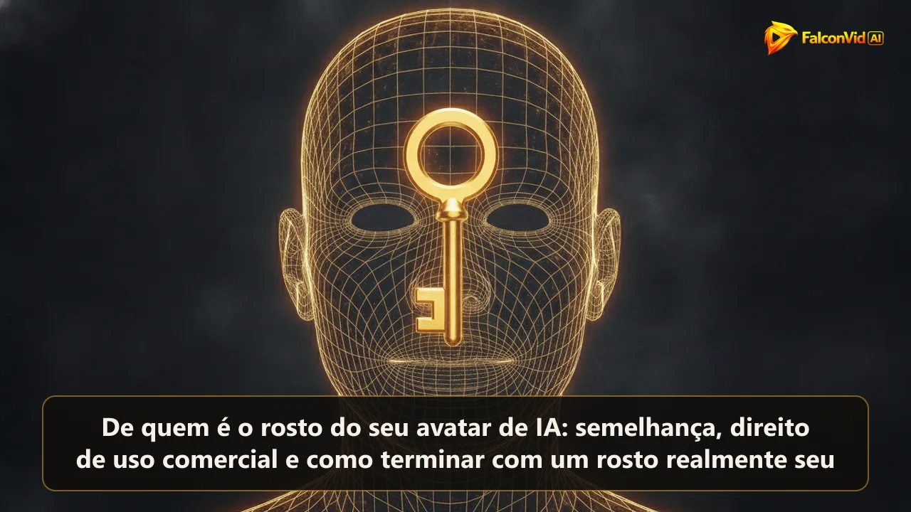 Silhueta de cabeça em malha dourada brilhante com uma chave dourada suspensa na frente do rosto.