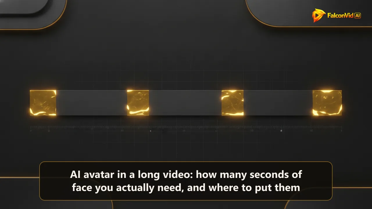 A long horizontal timeline bar on a dark background, mostly dim, with four short segments glowing bright gold.