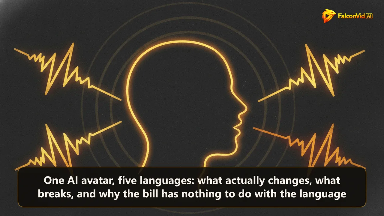 A golden human head silhouette on a dark background with four different sound waveforms radiating from the mouth.