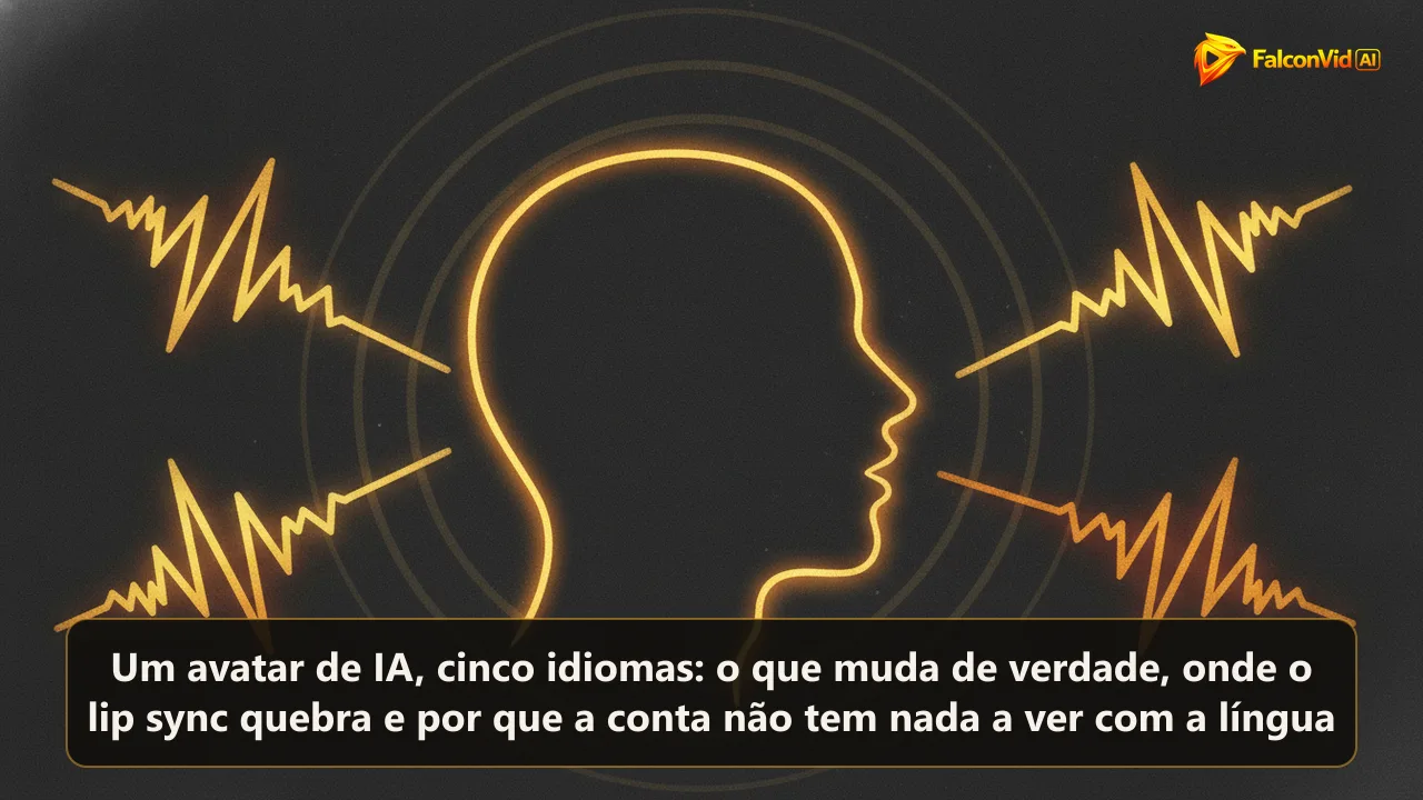 Silhueta dourada de uma cabeça humana em fundo escuro com quatro ondas sonoras diferentes saindo da boca.