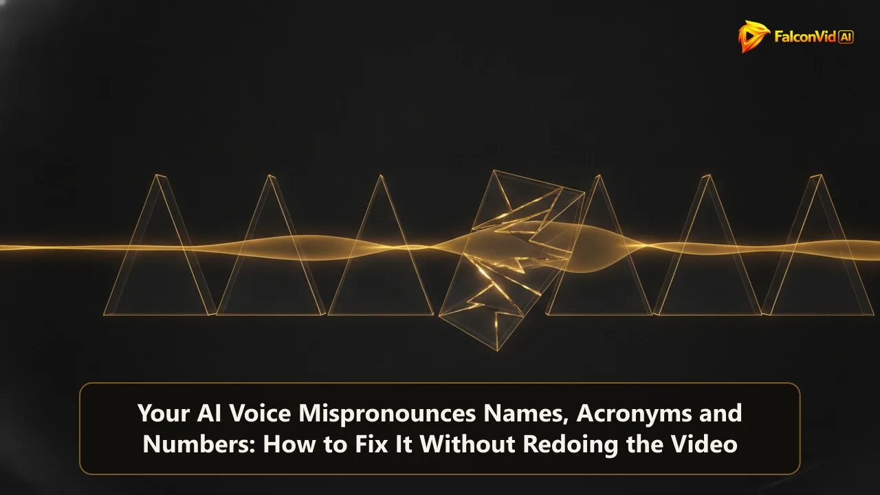 A golden sound wave travelling through glass prisms, bent and broken by one prism out of alignment