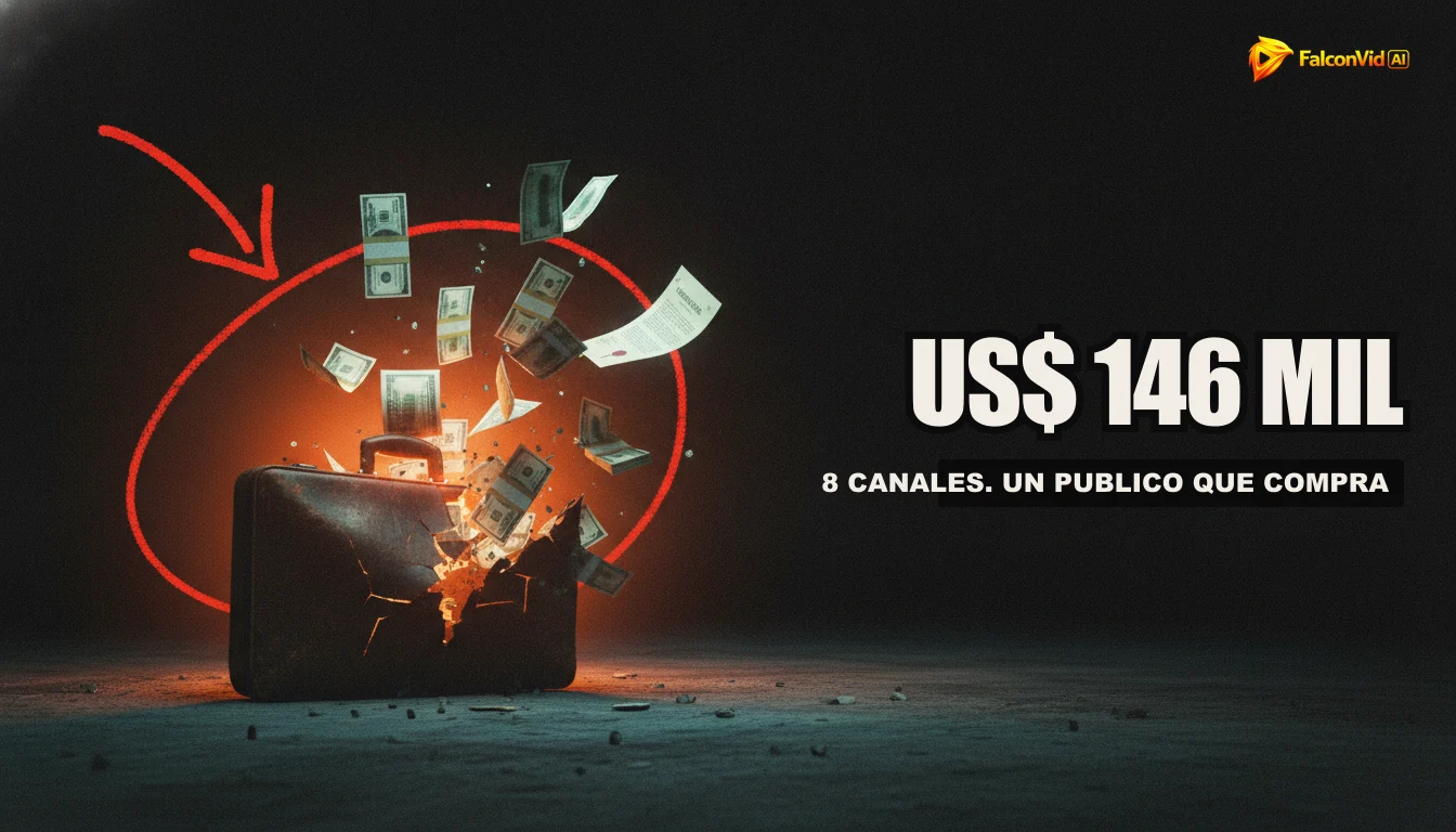 Una ilustración vibrante de un gráfico de crecimiento exponencial con flechas hacia arriba, representando el éxito de los canales faceless de YouTube y la automatización.
