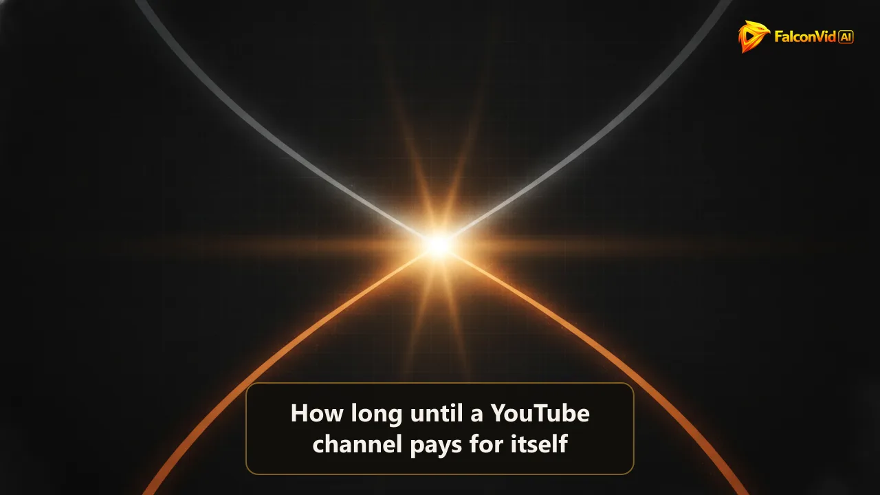 Dark editorial illustration of a descending grey curve crossing a rising amber curve