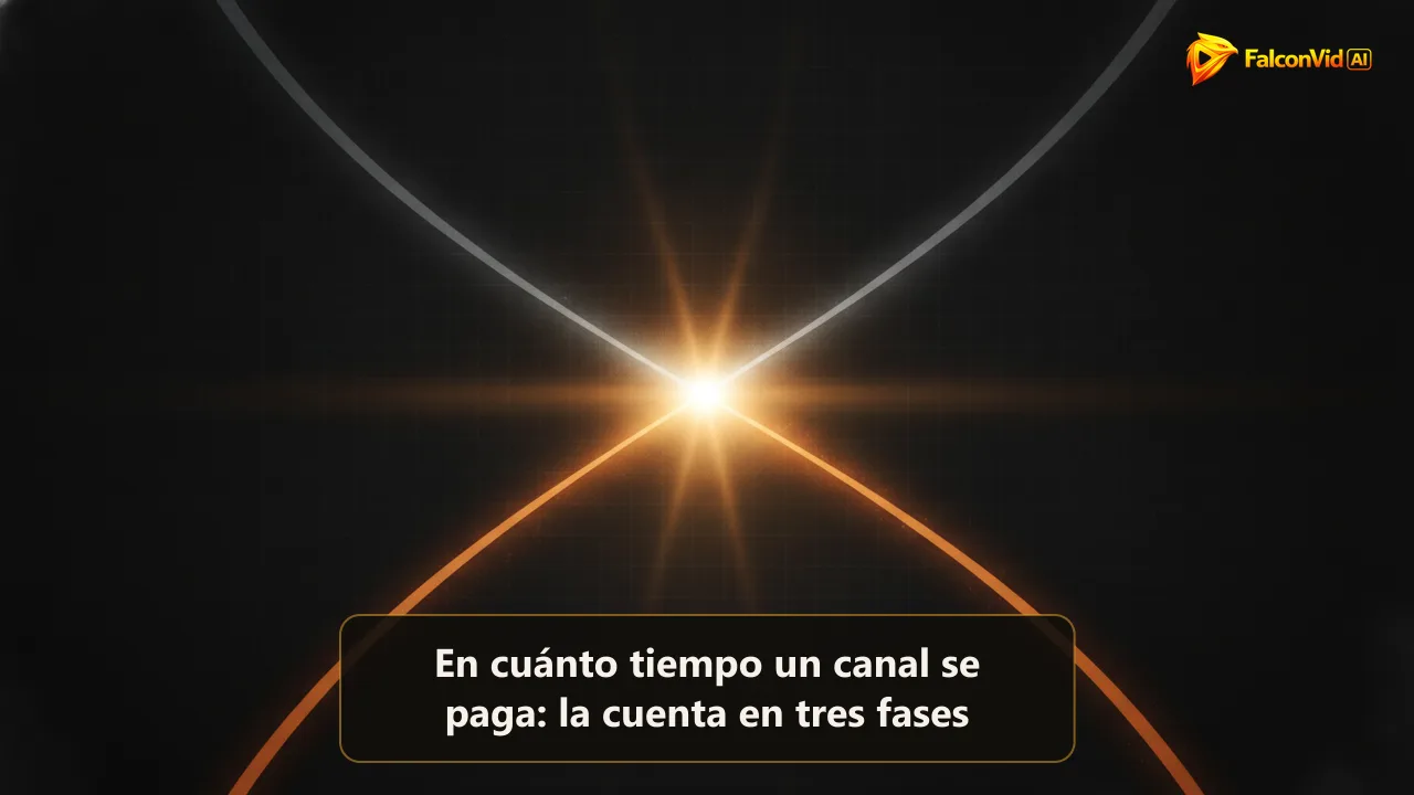 Ilustración editorial oscura de una curva gris que baja cruzando una curva ámbar que sube