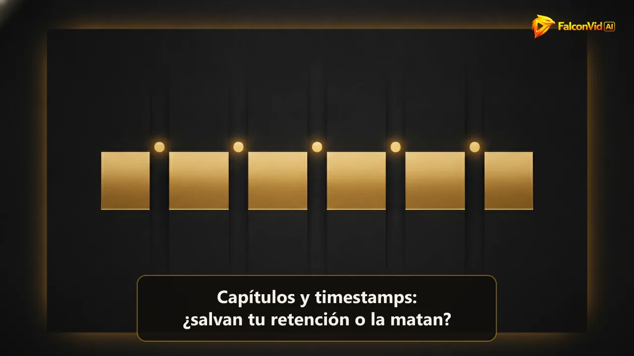 Una larga barra horizontal de luz dorada en la oscuridad, dividida en pocos segmentos limpios por finas ranuras, con pequeños marcadores luminosos sobre cada división.