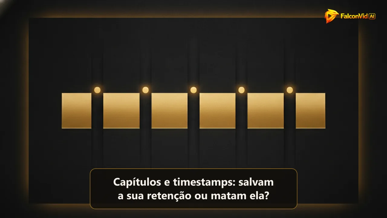 Uma longa barra horizontal de luz dourada no escuro, dividida em poucos segmentos limpos por finas fendas, com pequenos marcadores luminosos acima de cada divisão.