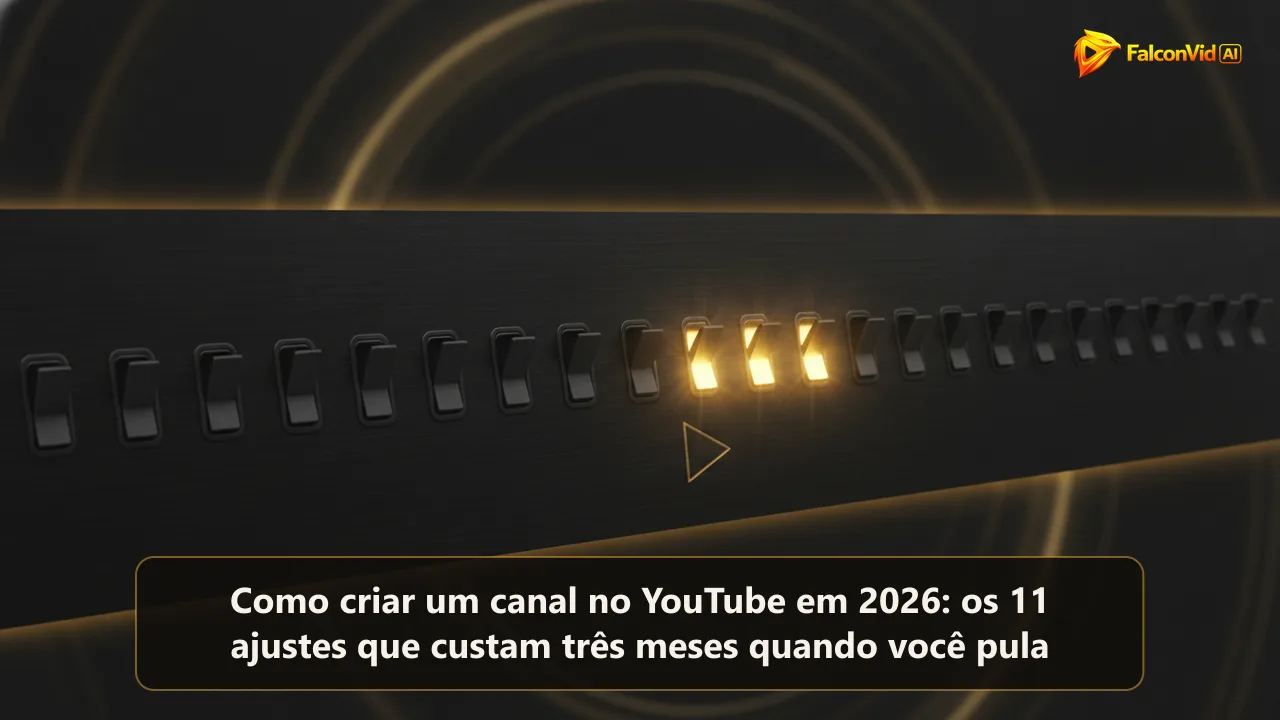 Uma longa fileira de pequenas chaves num painel escuro, com apenas quatro levantadas e acesas em dourado.