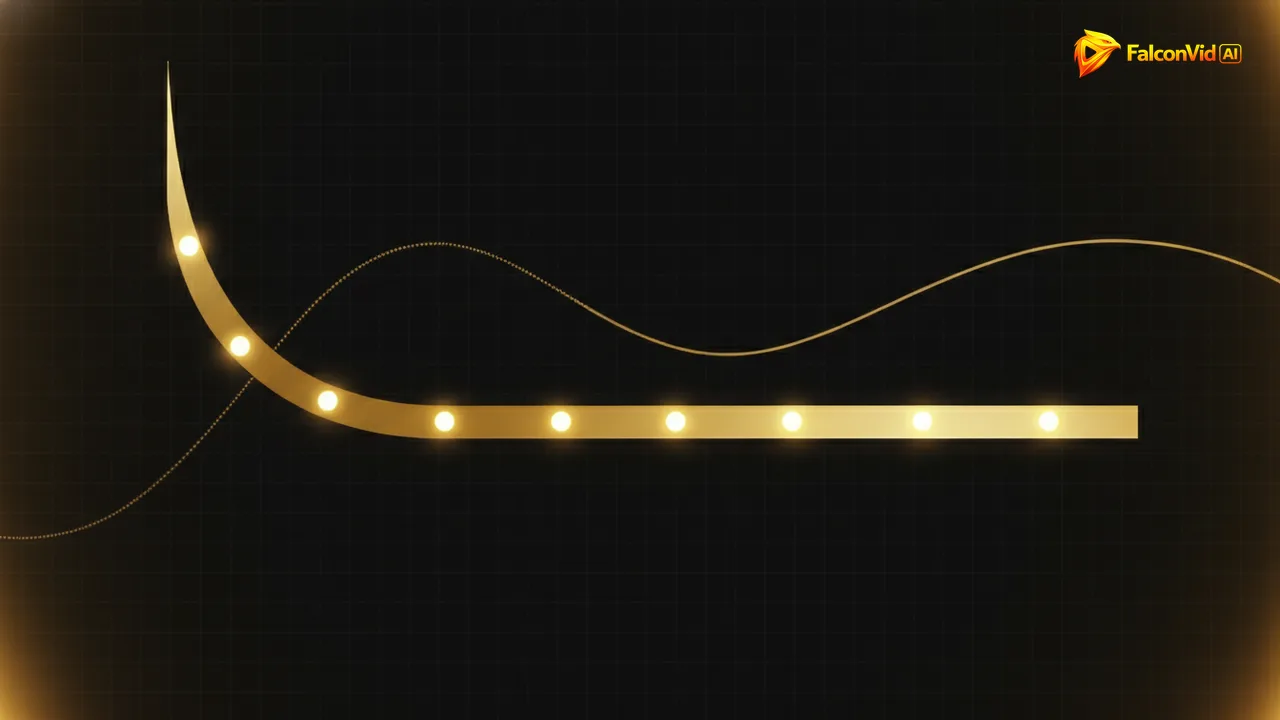 A golden curve that rises almost vertically then flatlines, with a faint dotted curve behind it rising gently and keeping a long tail.