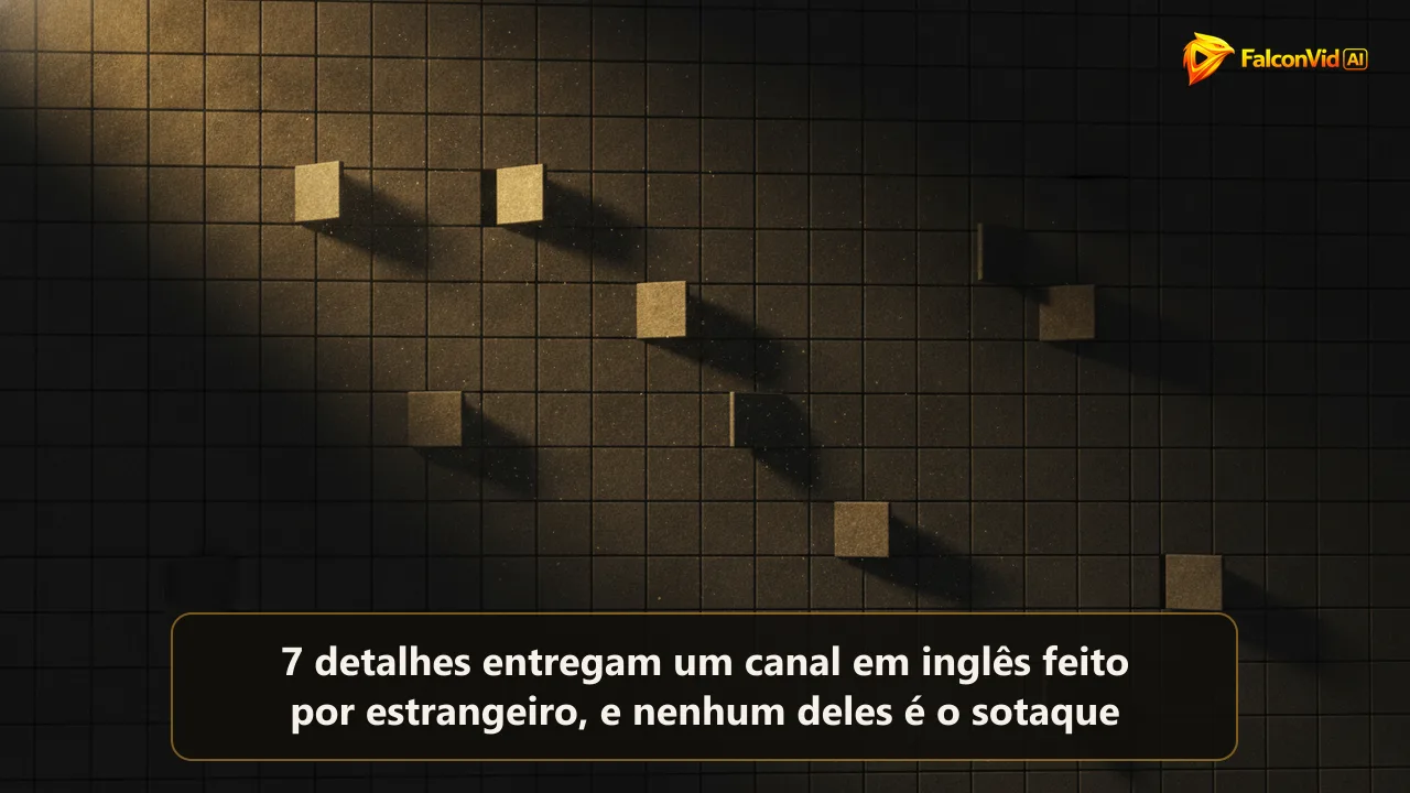 Parede de placas escuras em alinhamento perfeito com sete placas giradas fora do esquadro, reveladas por um facho de luz dourada rasante
