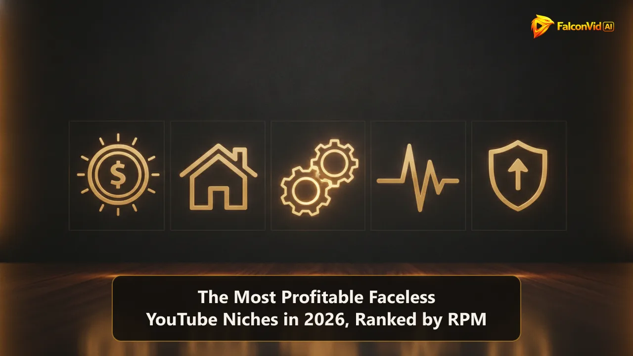 Grid of glowing niche icons with one dollar coin brighter than the rest