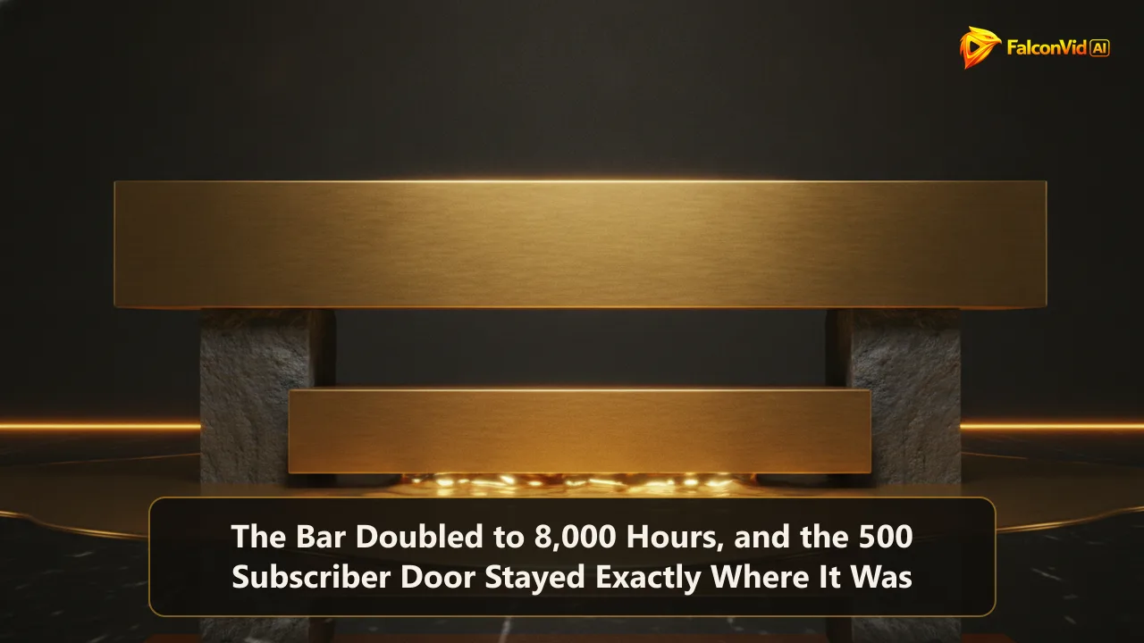 A golden bar raised high on two dark pillars while a second, lower golden bar stays fixed at half the height with warm light flowing freely beneath it