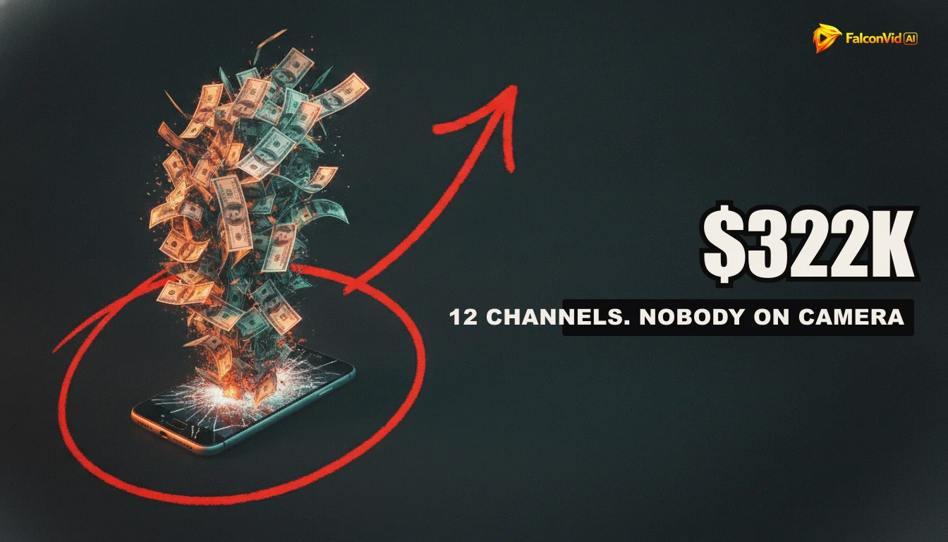 Cash exploding out of a cracked phone with a red arrow, over the headline 322K