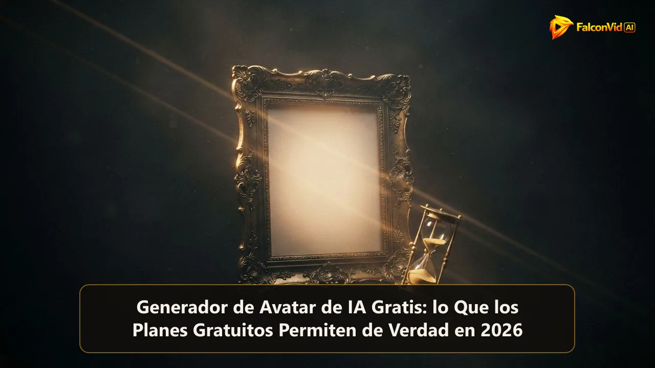 Un marco dorado vacío brillando en la oscuridad junto a un pequeño reloj de arena que se está acabando