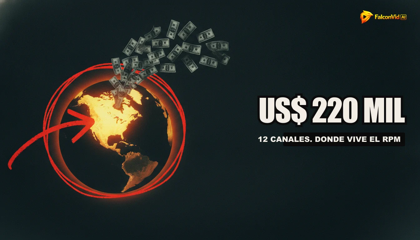 Imagen de una gráfica de barras ascendente que simboliza el crecimiento de ingresos de canales de YouTube faceless.