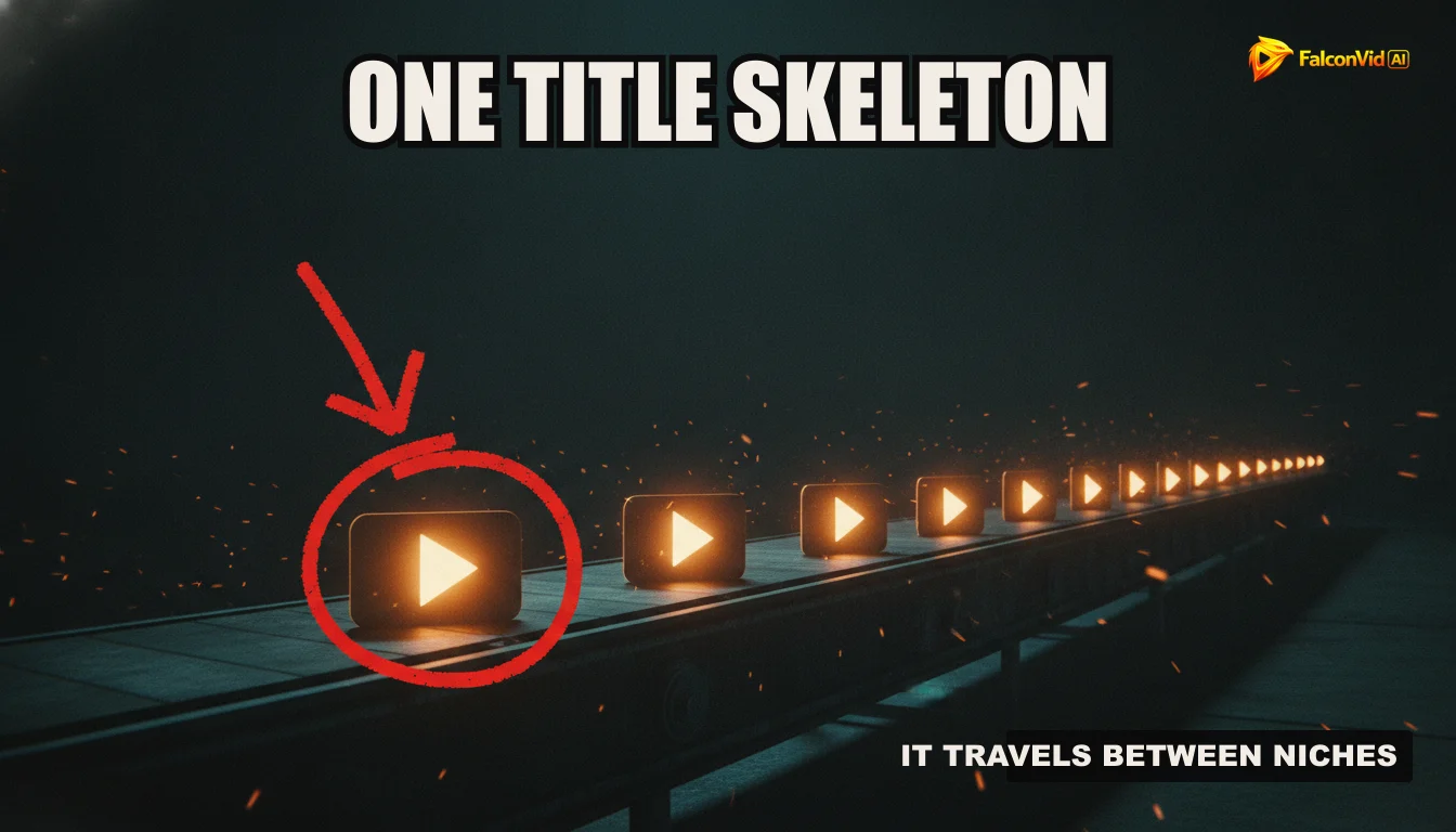 An illustration of a seamless production line, with research, scripting, visual generation, and editing icons flowing into published video content.