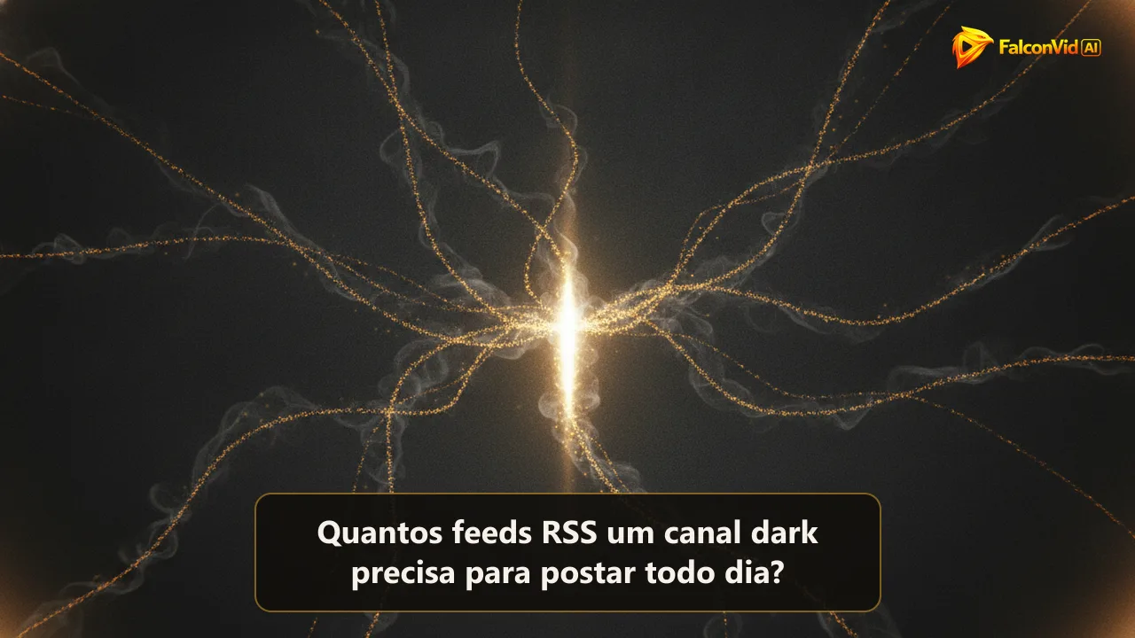 Ilustração editorial abstrata de vários fluxos finos de luz dourada chegando de direções diferentes e convergindo em um único canal estreito e brilhante, sobre fundo carvão escuro.