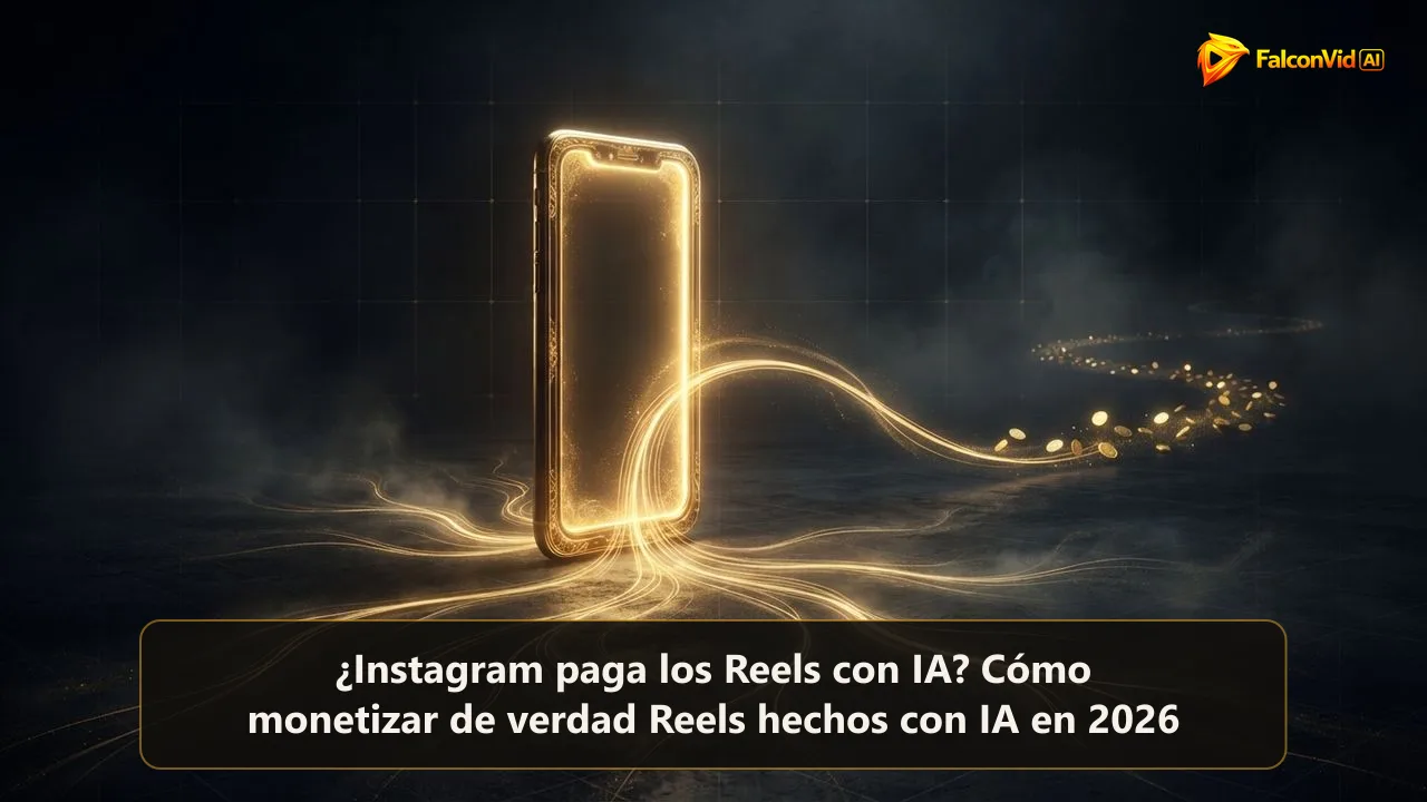 Un marco dorado brillante con forma de celular que se divide en varios haces de luz, solo uno de ellos convertido en monedas de oro, las varias puertas de la monetización en Instagram