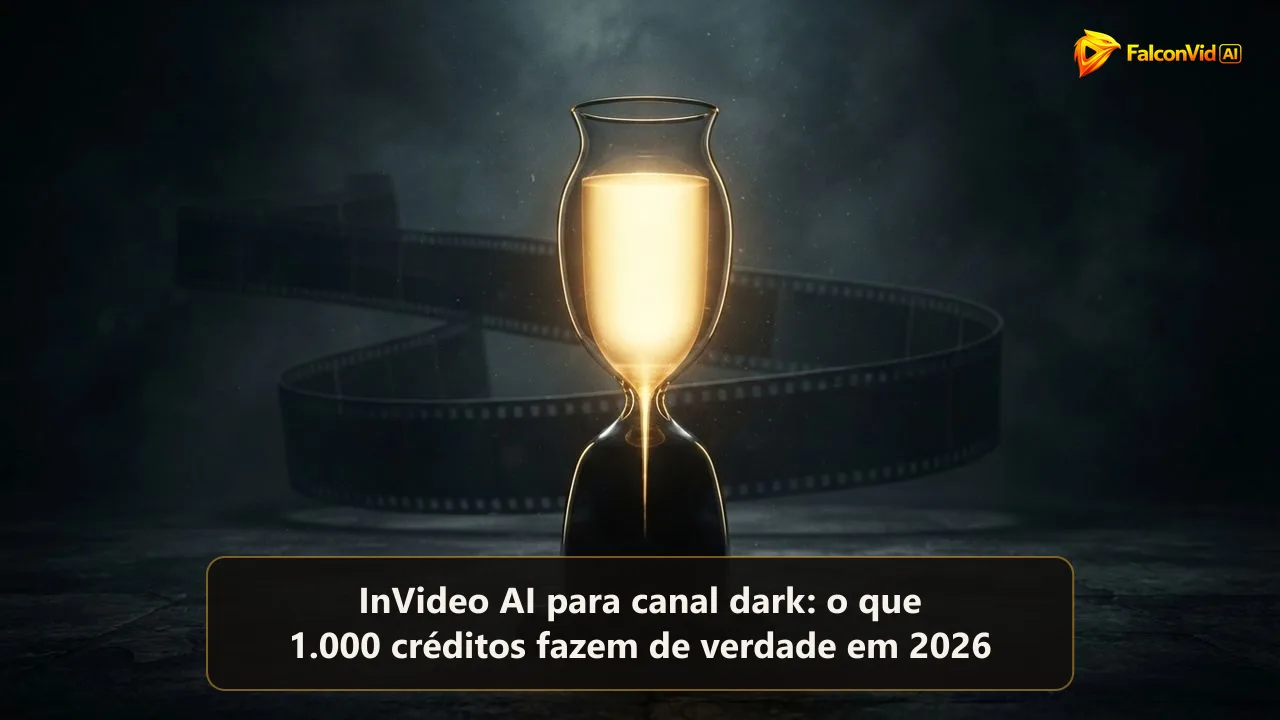 Um vaso alto de vidro com luz dourada escorrendo devagar para o escuro, com uma faixa de quadros de filme vazios ao fundo