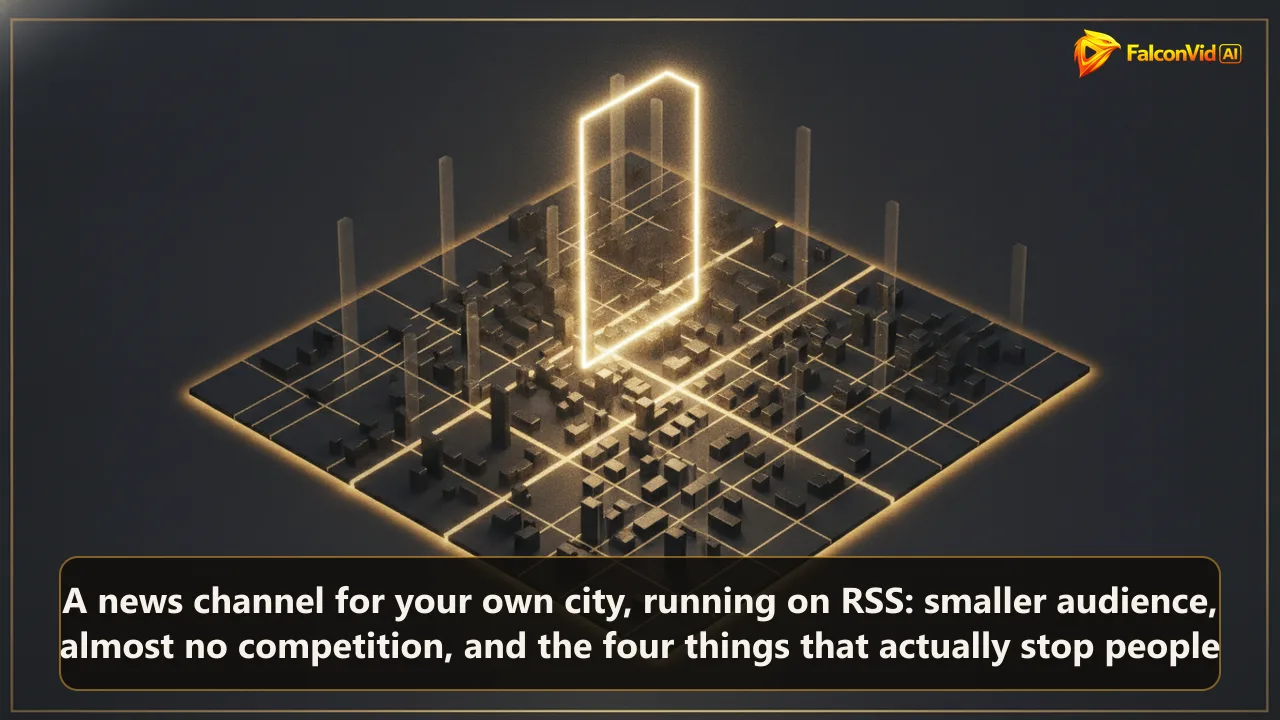 A glowing golden street grid of a small city with light streams converging into one bright floating frame.