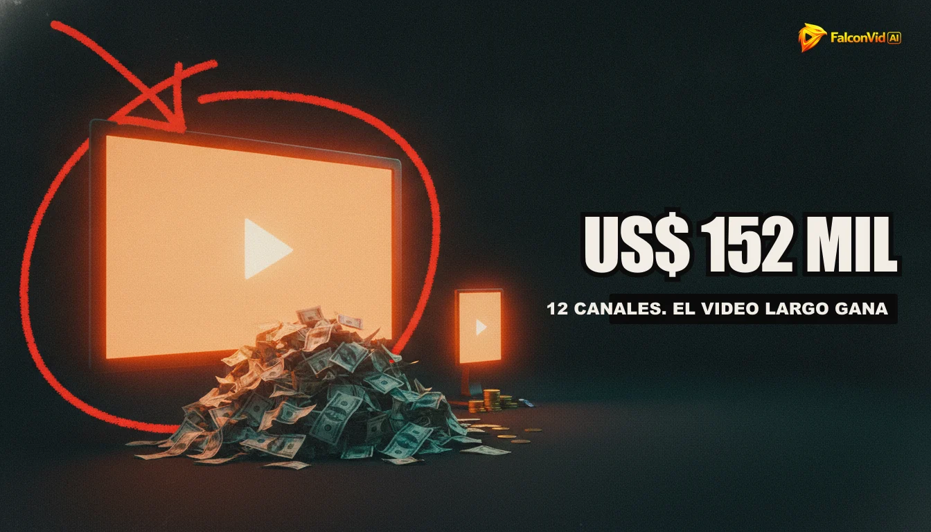 Una gráfica de barras comparando los ingresos generados por videos de formato largo frente a los Shorts de YouTube, con cifras significativas para los videos largos.