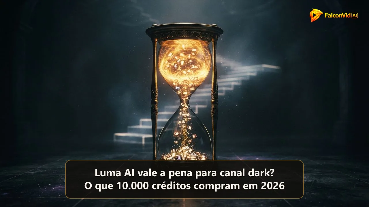 Uma ampulheta dourada cuja areia vira pequenos quadros de filme brilhantes, com só um montinho de quadros embaixo, créditos se esgotando em segundos de clipe