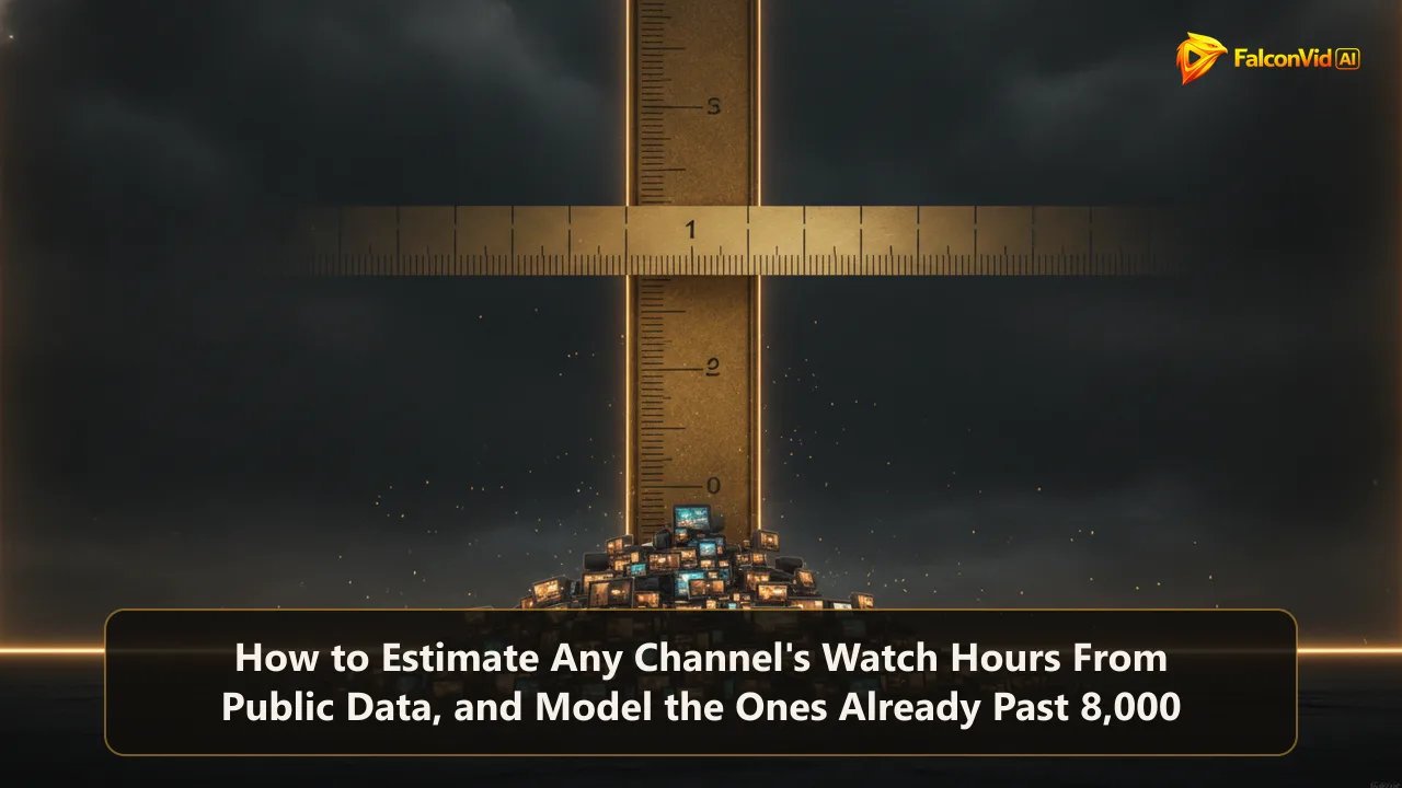 A golden measuring gauge whose graduations stretch twice as far apart above the midpoint, with a stack of glowing video tiles reaching only partway up the new scale