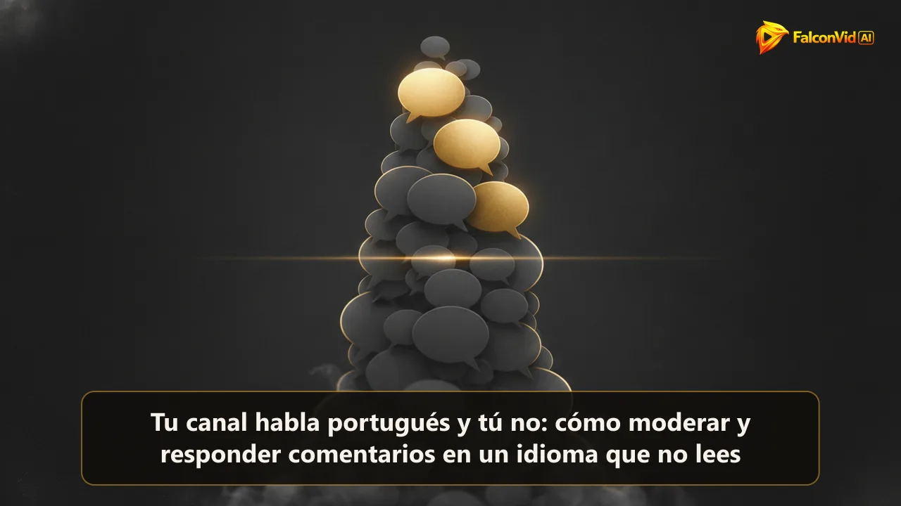 Una pila de globos de diálogo sobre fondo oscuro, la mayoría borrosos y grises, tres brillando en dorado sobre una fina línea de filtro.