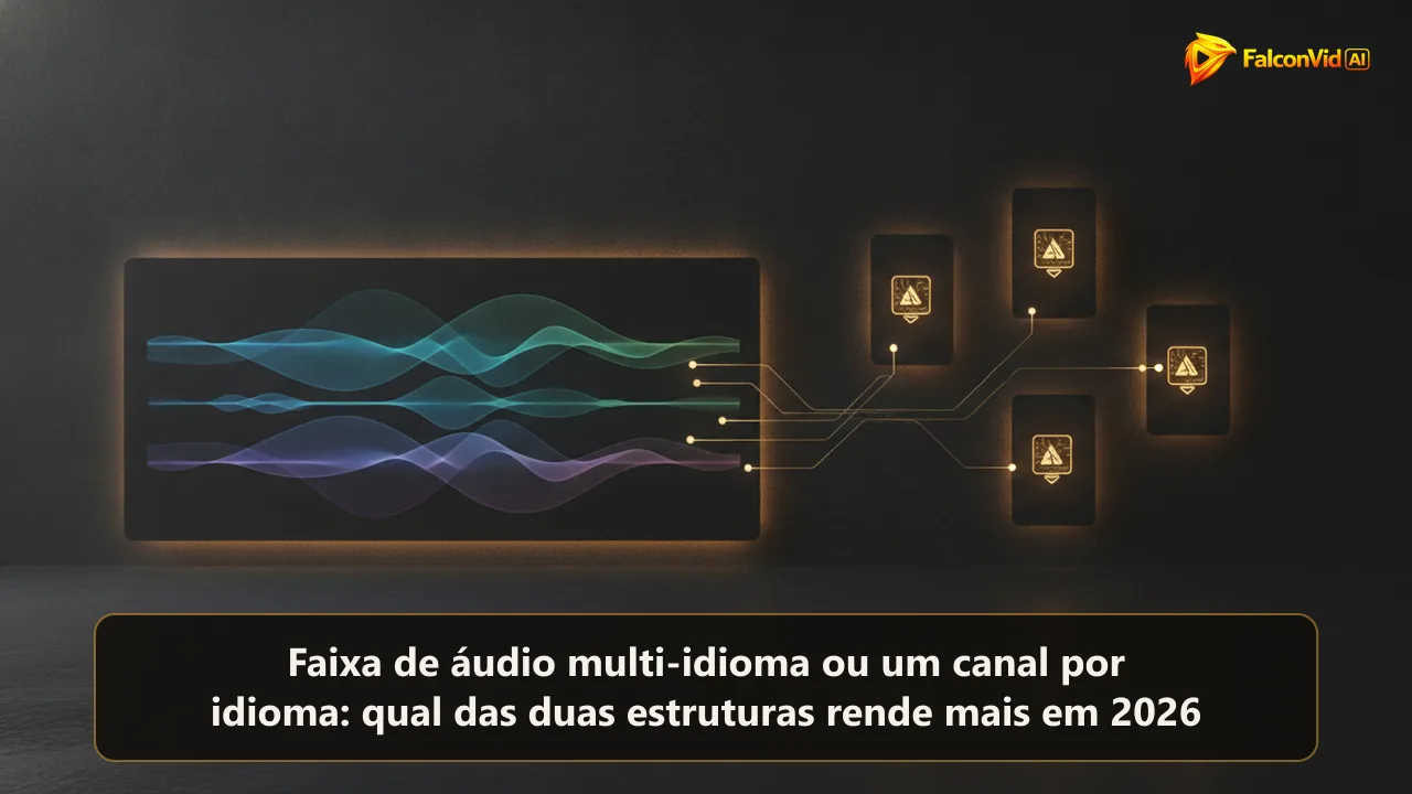 Um painel largo com três faixas de áudio empilhadas de um lado e três painéis separados com selos dourados próprios do outro.