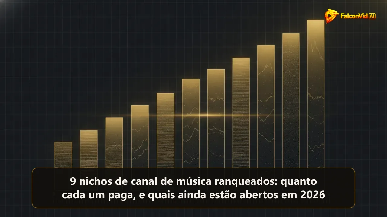 Nove barras douradas de alturas diferentes numa grade escura, cada uma com densidade de onda diferente, cortadas por uma linha de corte.