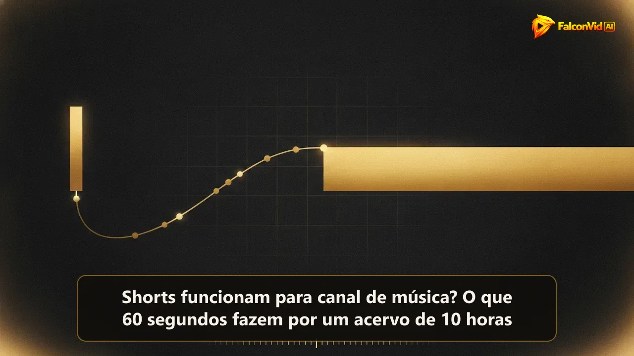 Uma barra dourada vertical curta ligada por uma linha curva com pontos a uma faixa dourada horizontal muito longa.