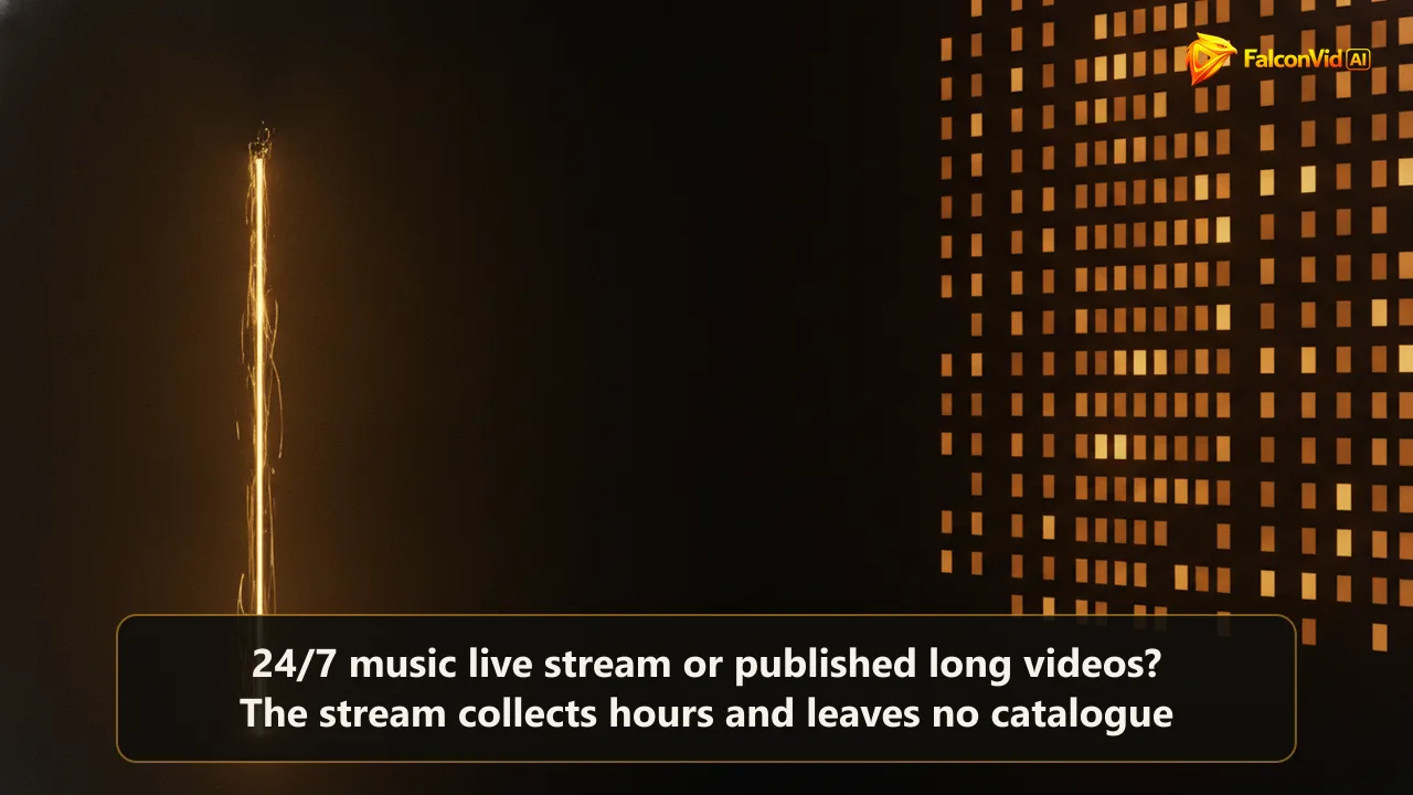 A single flickering beam of light on one side and a deep grid of glowing rectangles on the other.