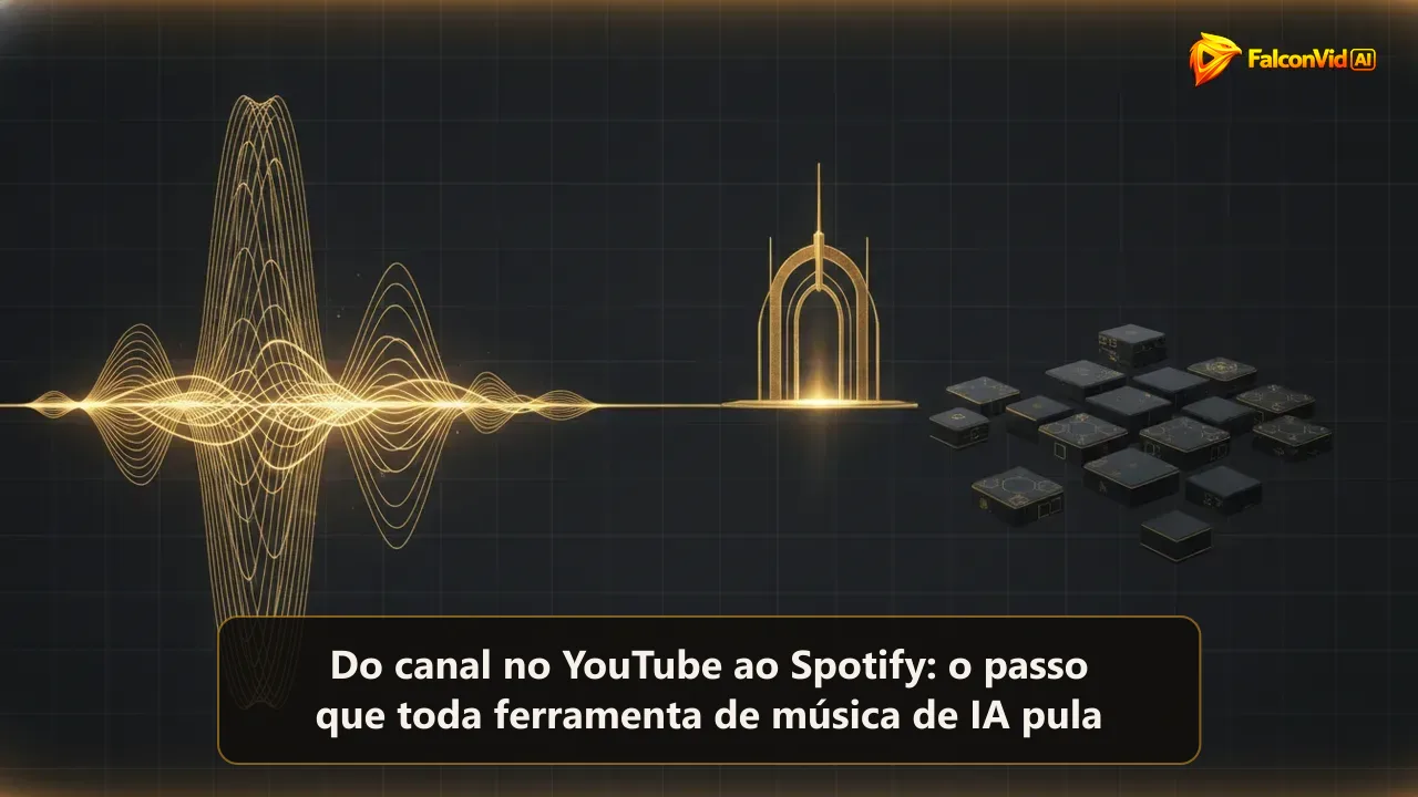 Uma onda dourada ligada por uma ponte a blocos de plataformas, com um portão no meio da ponte.