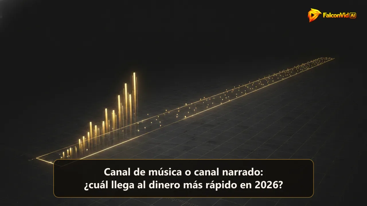 Dos caminos dorados saliendo de un punto, uno corto y empinado, otro largo y bajo llegando al borde opuesto.