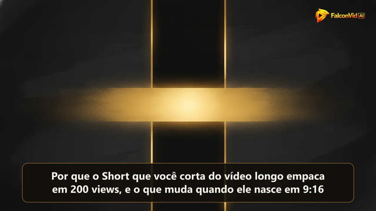 Um retângulo dourado deitado e luminoso espremido dentro de uma moldura vertical estreita, com as laterais derramando para fora e se apagando.
