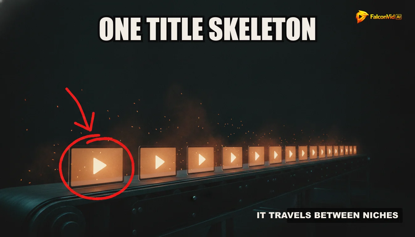 An illustration of a seamless content creation pipeline, where raw data enters one end and fully produced, published YouTube videos emerge from the other, highlighting automation.