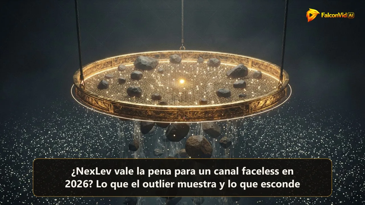 Un colador dorado gigante sobre un mar de puntitos brillantes que solo deja pasar piedras grandes y viejas, el sesgo de ordenar por outlier