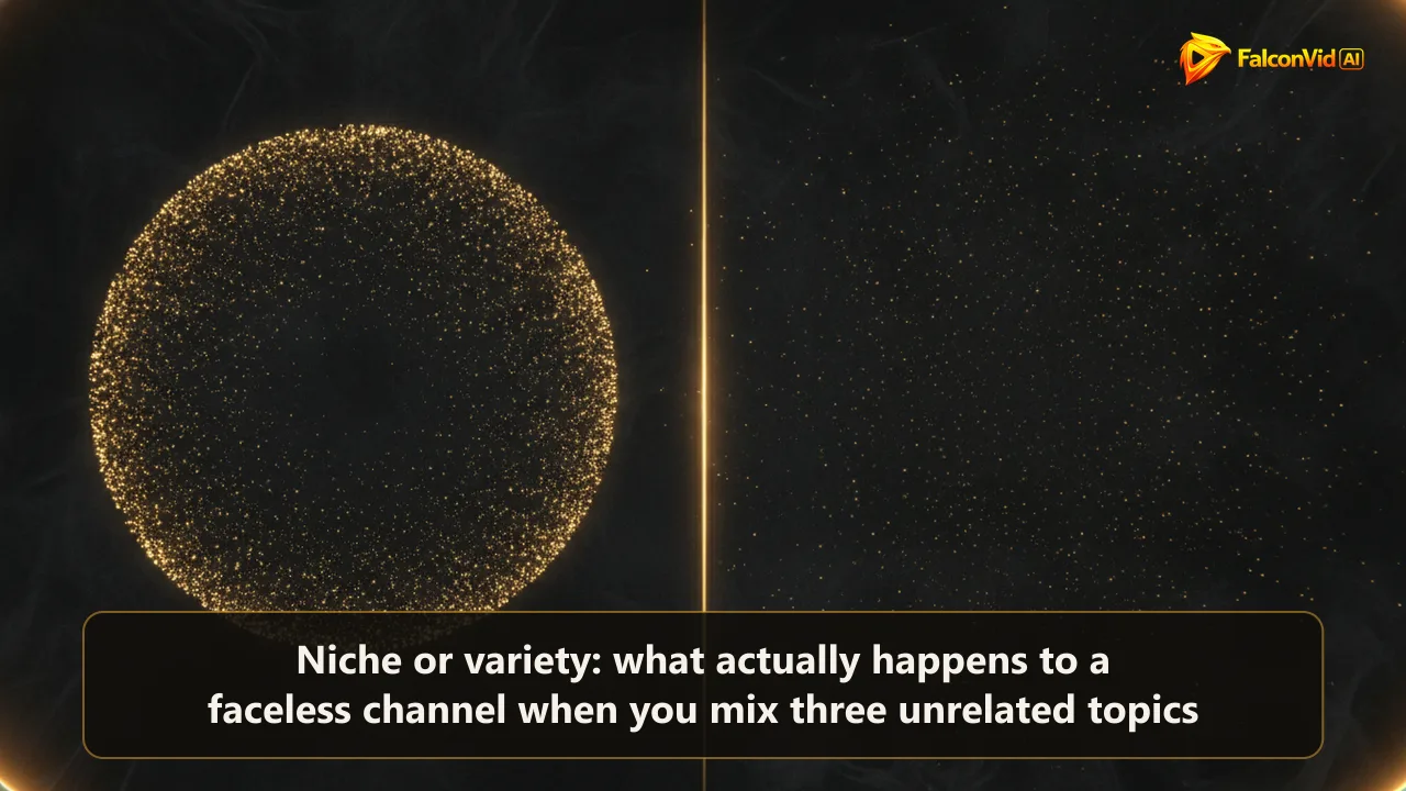 A dense cluster of golden dots forming a clear shape on the left and the same dots scattered with no shape on the right.
