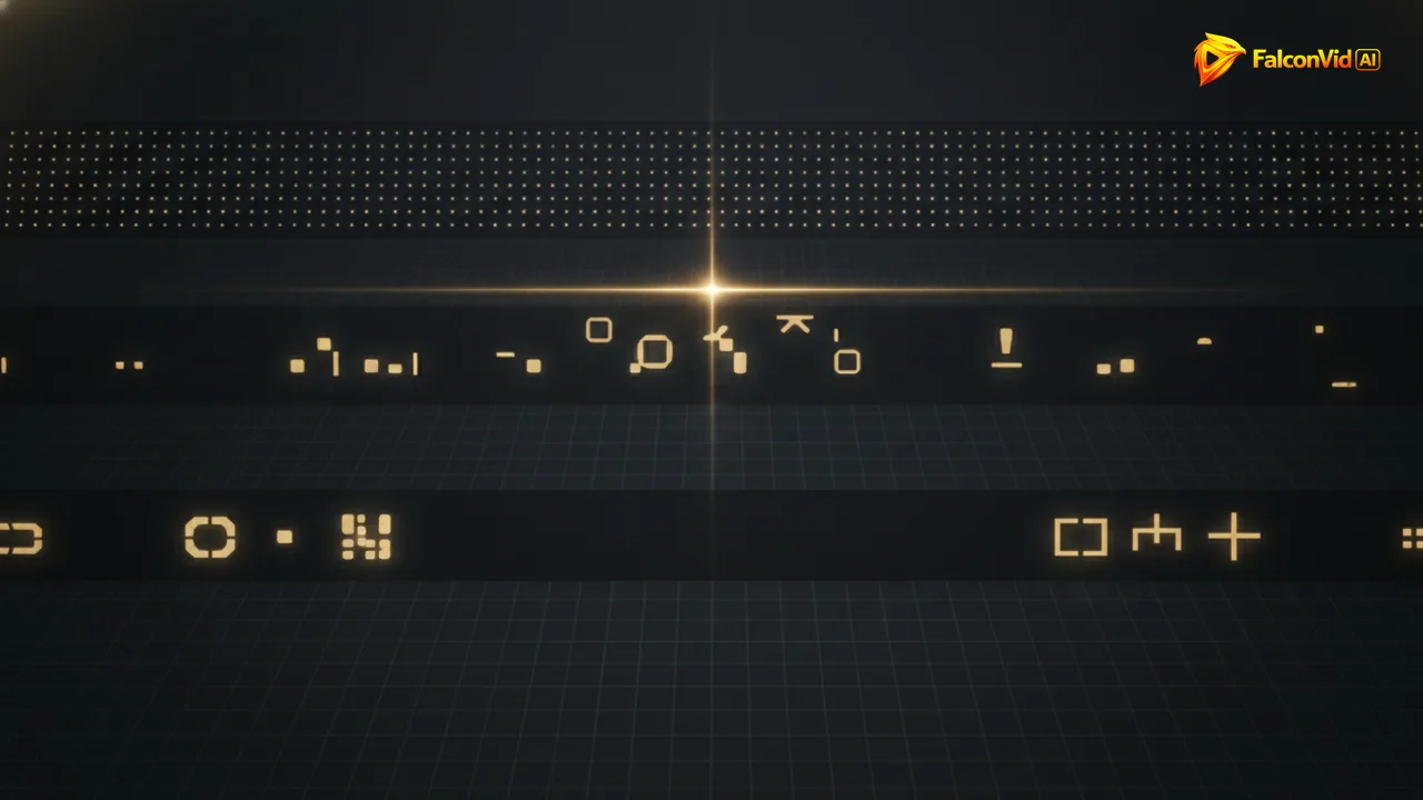 Three horizontal tracks on a dark grid with different numbers of golden marks, and one shared threshold line crossing all of them.
