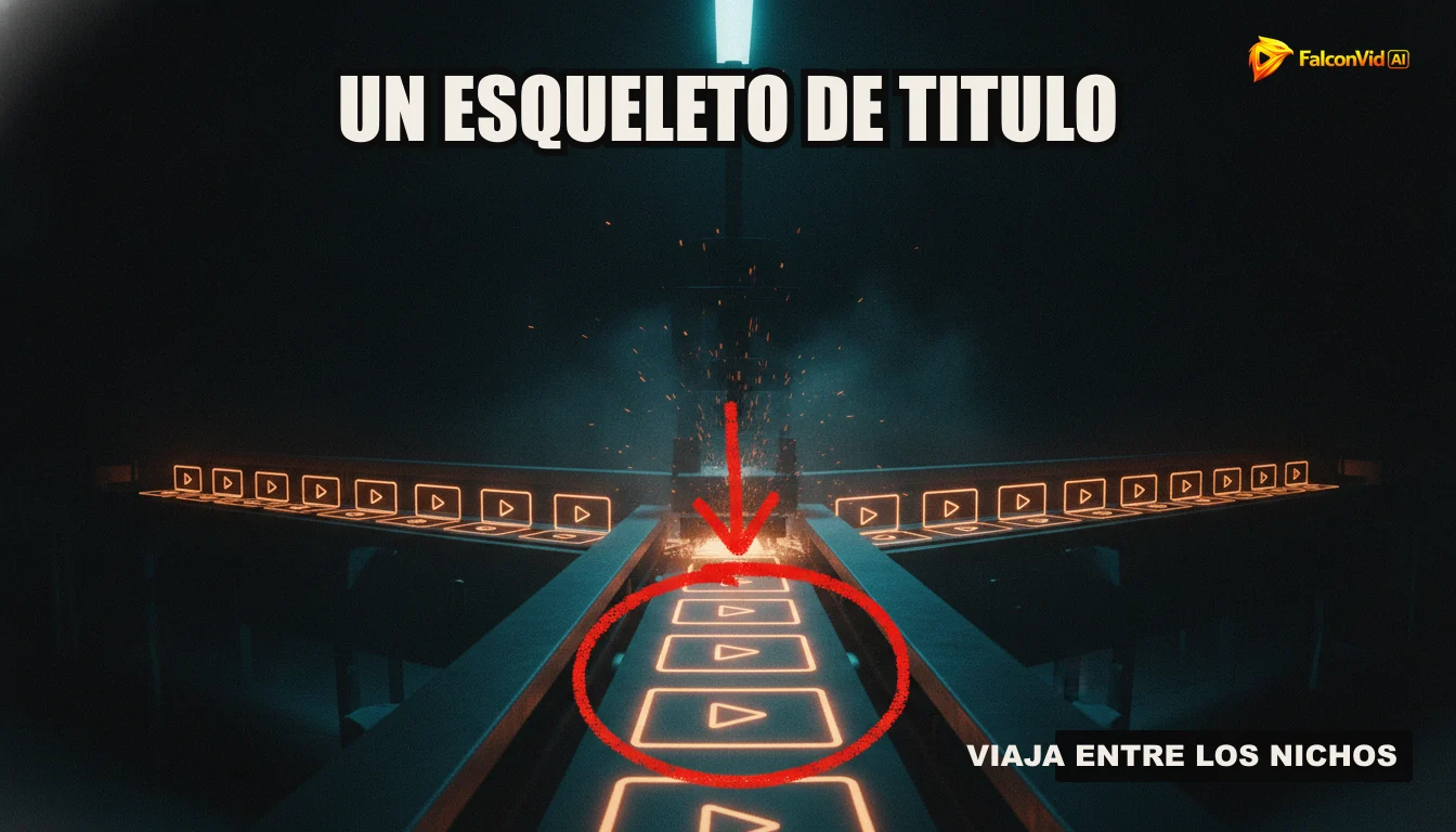 Una ilustración de una cinta transportadora que produce videos de YouTube, representando la automatización del proceso de creación de contenido.