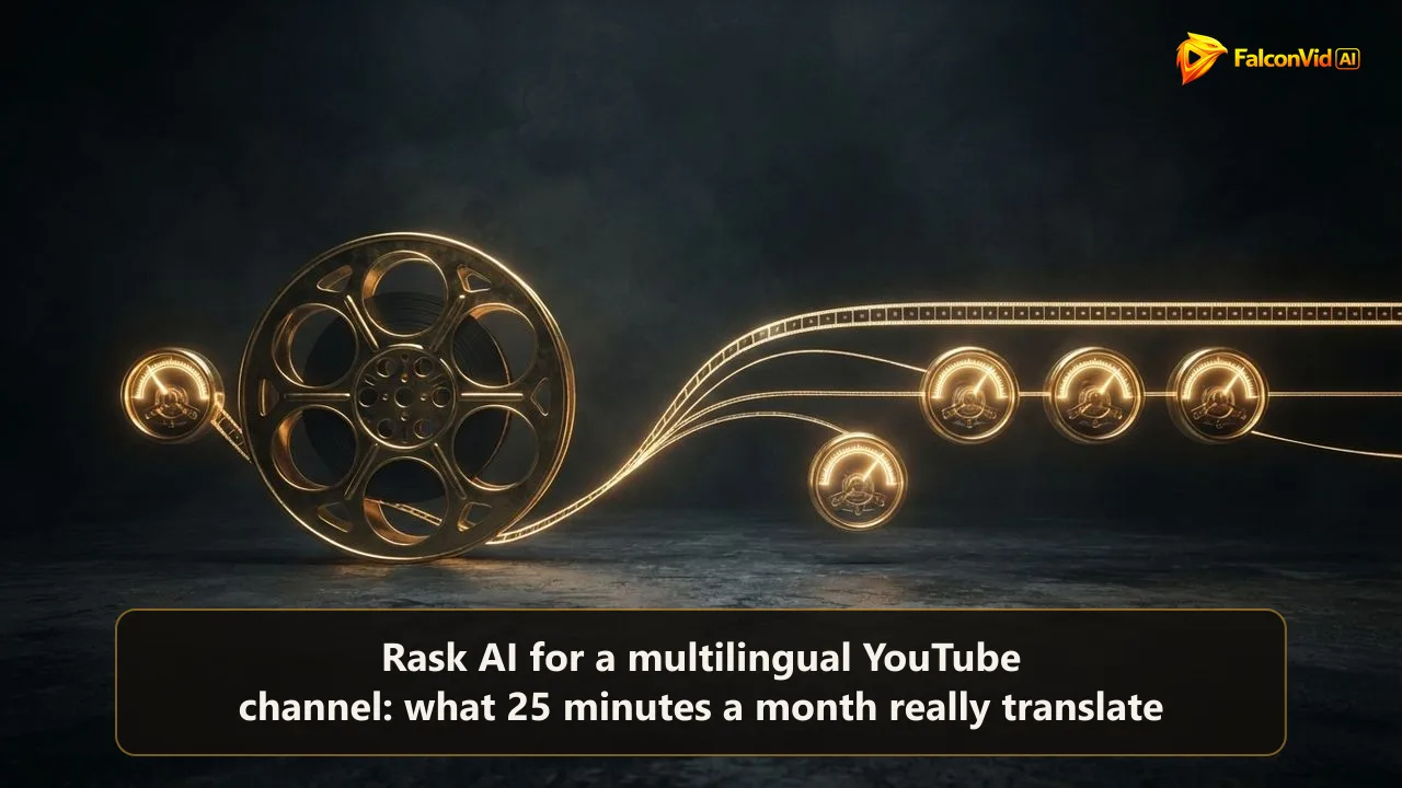 A golden film reel splitting into several streams, each feeding a glowing golden meter that ticks forward