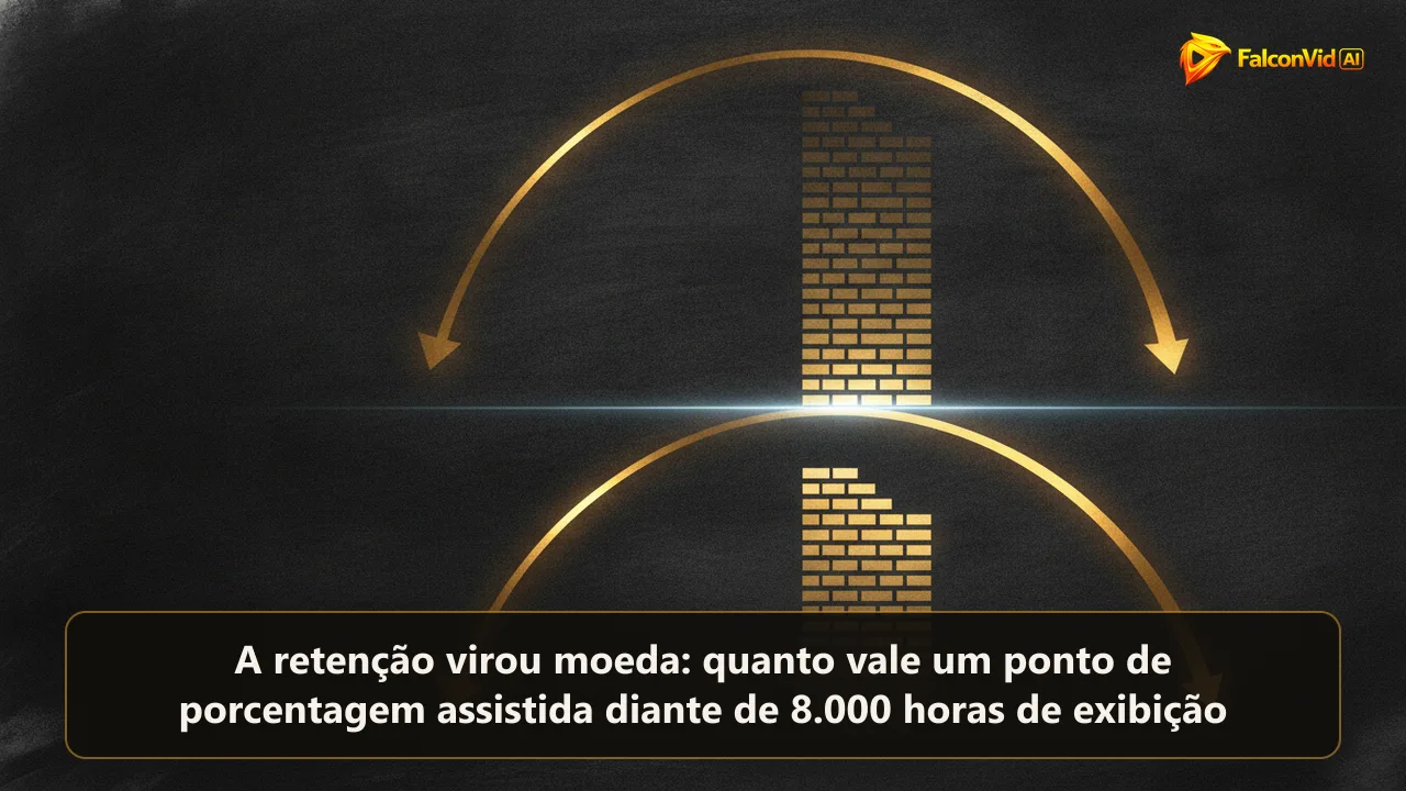 Duas curvas douradas descendo sobre um campo escuro, a mais alta formando uma pilha alta de blocos luminosos e a mais baixa uma pilha bem menor.