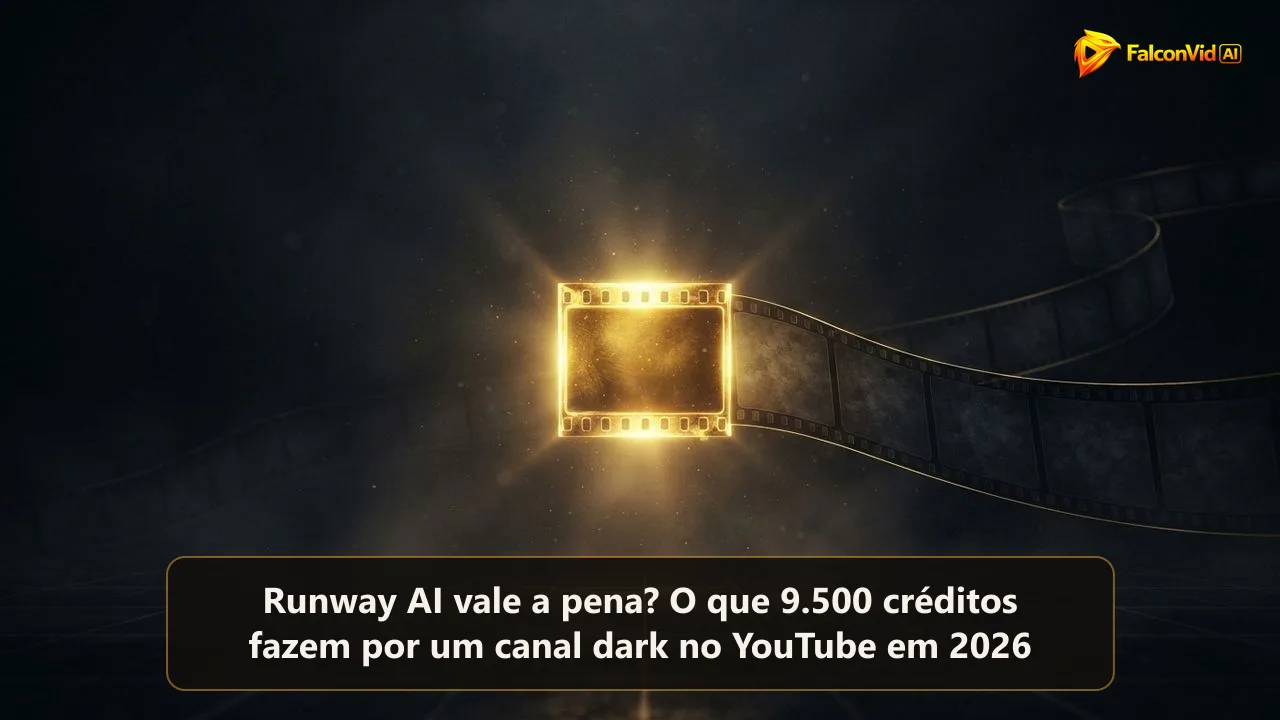 Um único quadro de filme dourado brilhando no escuro ao lado de uma longa película vazia de quadros apagados ainda esperando para ser preenchidos, um clipe de destaque contra um vídeo inteiro