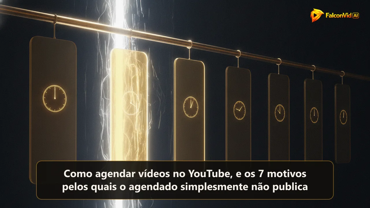 Uma fila de retângulos dourados translúcidos esperando numa trilha luminosa enquanto o primeiro atravessa um portal de luz.