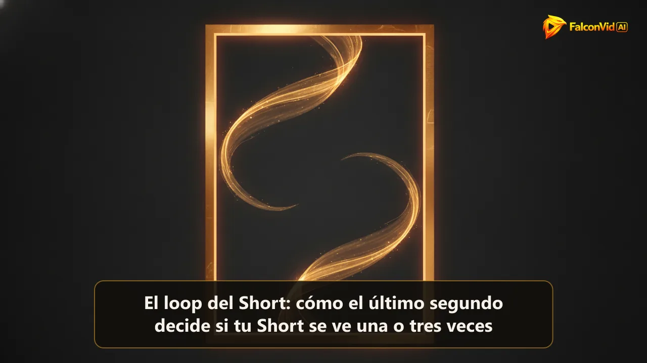 Cuadro vertical dorado con una cinta brillante que sale por abajo y vuelve por arriba formando un circuito cerrado.