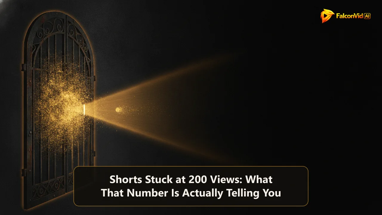 A cluster of golden particles pressed against a narrow gate, with one single particle passing through into a widening beam of light.