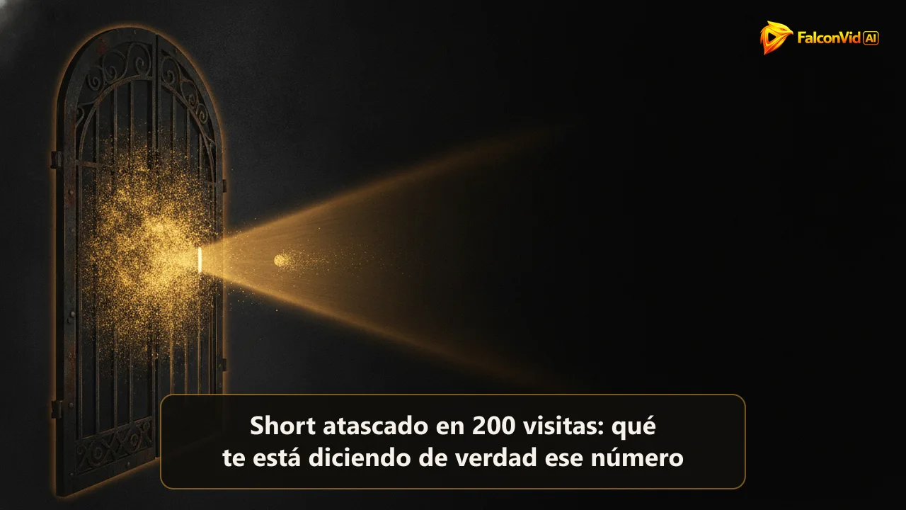 Un cúmulo de partículas doradas presionado contra una puerta estrecha, con una sola partícula atravesando hacia un haz de luz que se abre.