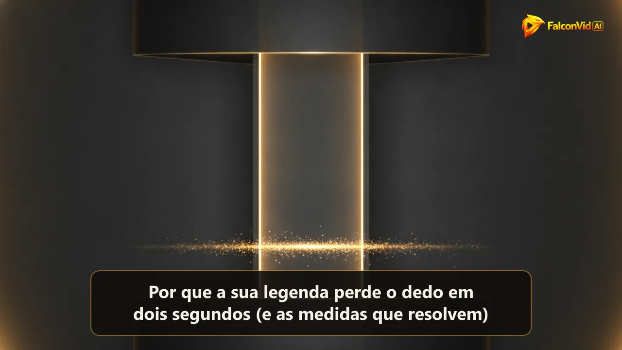 Um quadro vertical de luz dourada no escuro, com faixas de sombra apertando pelo topo e pela base e uma fita brilhante de partículas firme no terço central-baixo.