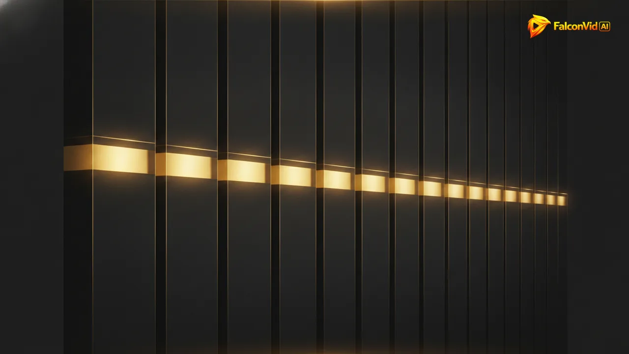 Vertical panels lit only across the middle third, the top and bottom thirds fading into shadow.